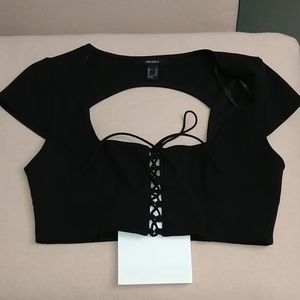 2/$3 Forever 21 lace up open back crop top.